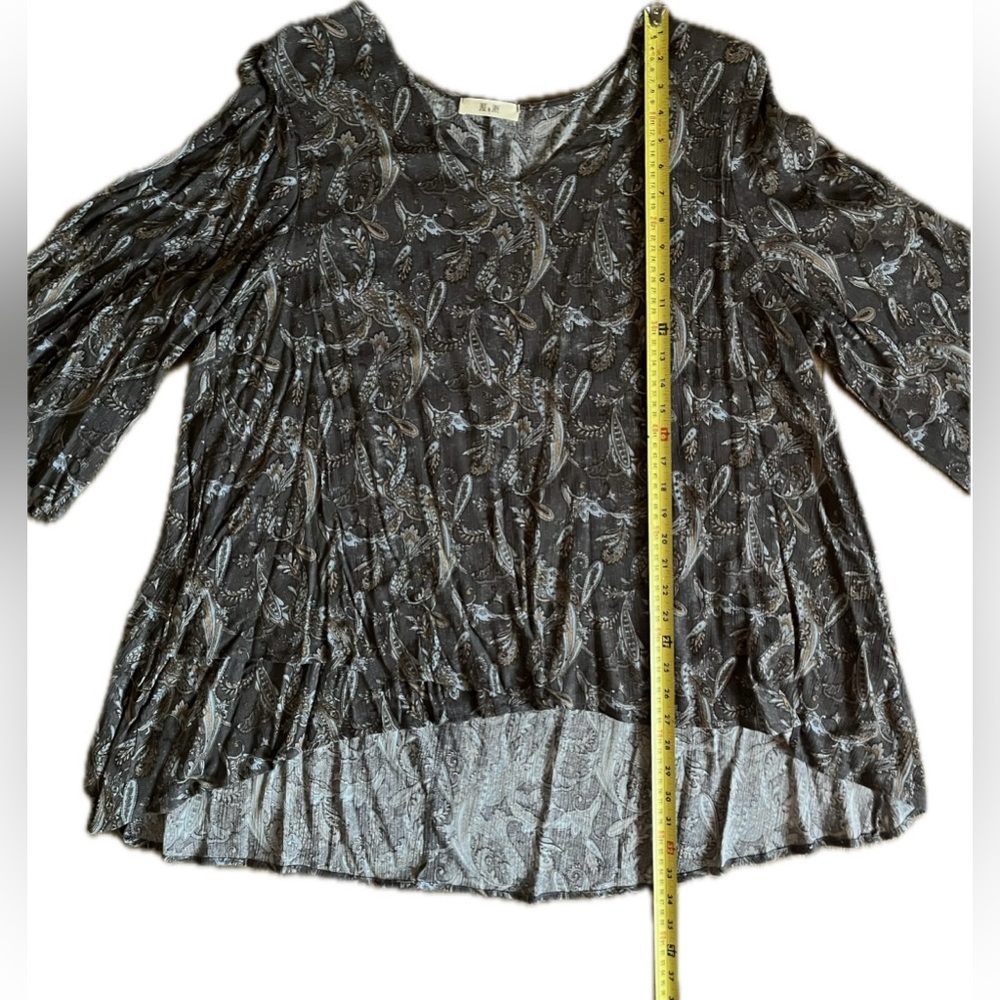Jade by Jane Paisley Women's Blouse in Browns & Gray. Size 1XL - Picture 5 of 8